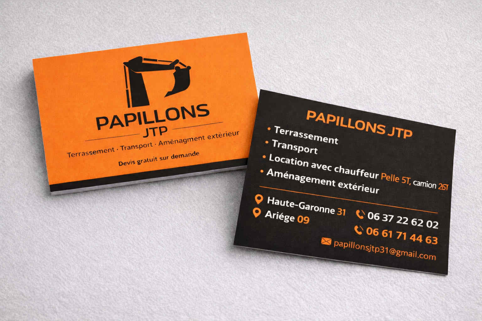 Engin de chantier PAPILLONS JTP en intervention